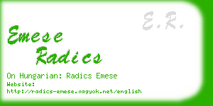 emese radics business card